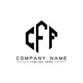 CFF letter logo design with polygon shape. CFF polygon and cube shape logo design. CFF hexagon vector logo template white and Royalty Free Stock Photo