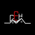 CFH Real State logo design, CFH simple and modern logo. Royalty Free Stock Photo