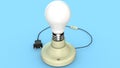 CFL bulb with holder and switch 3d illustration