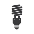 CFL lamp icon, energy saver light, electricity symbol isolated vector illustration