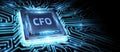 CFO - digital technology concept. Business, Technology, Internet and network concept