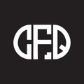 CFQ letter logo design on black background. CFQ creative initials letter logo concept. CFQ letter design Royalty Free Stock Photo