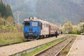 CFR Romanian state railway carrier train in Bicaz city Royalty Free Stock Photo