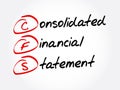 CFS - Consolidated Financial Statement acronym, business concept Royalty Free Stock Photo