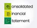 CFS - Consolidated Financial Statement acronym, business concept background Royalty Free Stock Photo