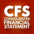 CFS - Consolidated Financial Statement acronym, business concept background Royalty Free Stock Photo