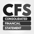 CFS - Consolidated Financial Statement acronym Royalty Free Stock Photo