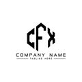 CFX letter logo design with polygon shape. CFX polygon and cube shape logo design. CFX hexagon vector logo template white and Royalty Free Stock Photo