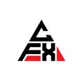 CFX triangle letter logo design with triangle shape. CFX triangle logo design monogram. CFX triangle vector logo template with red Royalty Free Stock Photo