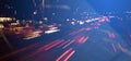 Cg collage background of bright blurred night city with highway