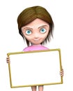 Cg girl with blank sign