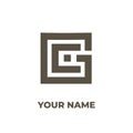 CG letter monogram style initial logo template Royalty Free Stock Photo