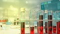 laboratory blood sample test backdrop, cg medical 3D illustration