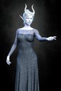 CG rendering of a beautiful Ice or Snow Queen with her hand outstretched