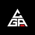 CGA triangle letter logo design with triangle shape. CGA triangle logo design monogram. CGA triangle vector logo template with red Royalty Free Stock Photo