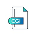 CGI File Format Icon. CGI extension gradiant icon