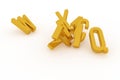 CGI typography, alphabetic character letter of ABC for design texture, background. Kindergarten, pile, random & web.