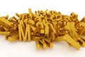 CGI typography, alphabetic character letter of ABC for design texture, background. Wallpaper, artwork, gold & random.