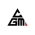 CGM triangle letter logo design with triangle shape. CGM triangle logo design monogram. CGM triangle vector logo template with red