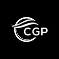 CGP letter logo design on black background. CGP creative circle letter logo concept. CGP letter design