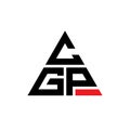 CGP triangle letter logo design with triangle shape. CGP triangle logo design monogram. CGP triangle vector logo template with red