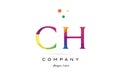 ch c h creative rainbow colors alphabet letter logo icon