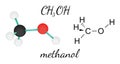 CH3OH methanol molecule Royalty Free Stock Photo