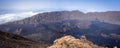 Cha das Caldeiras panoramic view from Pico do Fogo in Cape Verde Royalty Free Stock Photo
