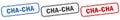 cha-cha square isolated sign set. cha-cha stamp.