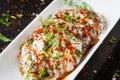 Chaat Dahi vada AKA Dahi Bhalla, Doi Bora, mosaru vade, Dahi Bara, thayir vadai, perugu vada Royalty Free Stock Photo