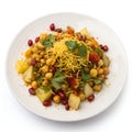 Chaat on a White Plate - Isolated on White Background Royalty Free Stock Photo