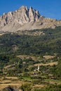Chabrieres Needles and the Village of L`Eglise, Hautes Alpes, France
