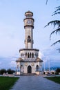 Chacha Tower building Batumi city in blue dusk Royalty Free Stock Photo