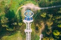 Chachersk, Gomel Region, Belarus. Aerial View Of Skyline Cityscape. Amphitheater In Park At Sunny Summer Day. Historical