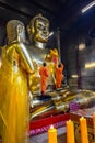 Chinese Buddhist monks dressing golden Buddha Image body