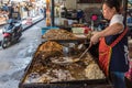 Fried mussel pancakes (Hoi Tod)at Thai street food