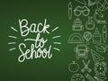 Chack icon set of back to school on green board vector design Royalty Free Stock Photo