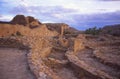 Chaco Canyon Ruins with Storm Approaching Royalty Free Stock Photo