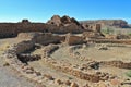 Chaco Culture National Historical Park with Pueblo del Arroyo Ruins in Canyon, Southwest Desert, New Mexico