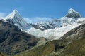 Chacraraju Peak 6108m Pyramid peak in Cordiliera Blanca, Peru, South America