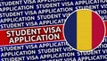 Chad Circular Flag with Student Visa Application Titles