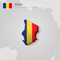 Chad drawn on gray map Royalty Free Stock Photo