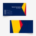 Chad Flag Business Card, standard size 90x50 mm business card template