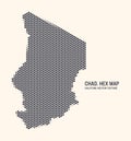 Chad Map Vector Hexagonal Half Tone Pattern Isolated On Light Background