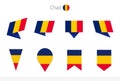 Chad national flag collection, eight versions of Chad vector flags