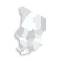 Chad political map of administrative divisions Royalty Free Stock Photo