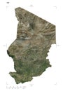 Chad shape on white. High-res satellite