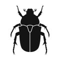 Chafer vector icon. Black silhouette of chafer beetle. Insect icon isolated