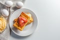 Chaffles with salmon. Egg and cheese waffles for breakfast. Keto diet Royalty Free Stock Photo