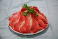 Chinese food hot pot - food materials Royalty Free Stock Photo